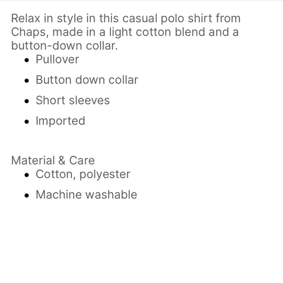 NWT!! Chaps men’s XL Tall polo shirt - Picture 2 of 7